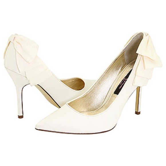 Nina Shoes - Nina Wedding Ribbon Ruffle Detailing Ivory Shoes